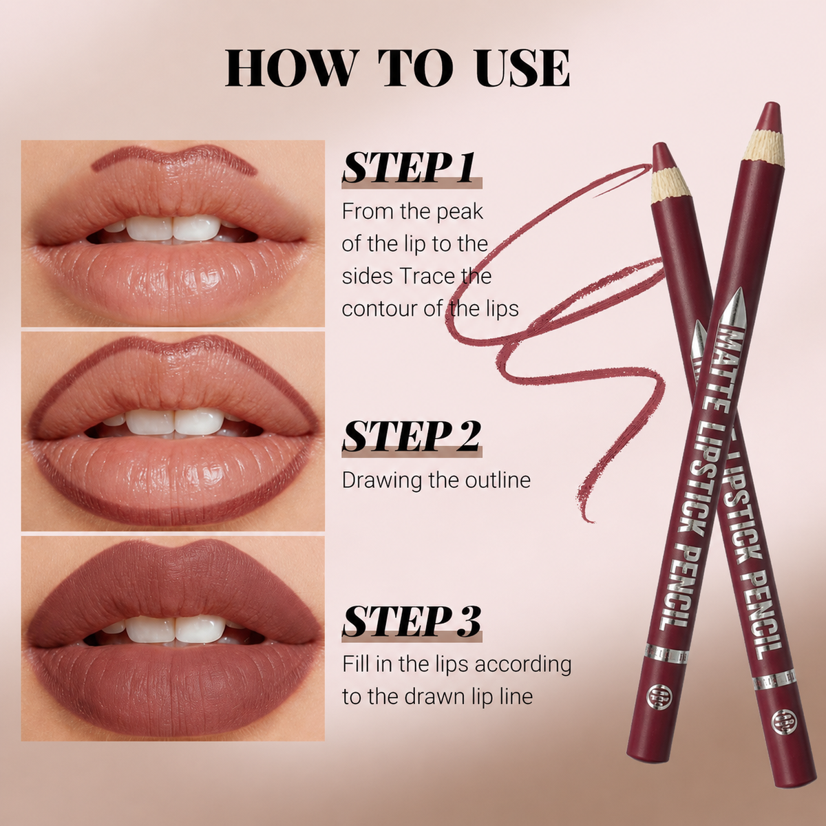 12-Piece Matte Lip Liner Set – Creamy, Long-Wear & Waterproof